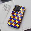 Cool Funny Rubiks Cube Phone Case For IPhone 17 Air 16 E Pro Max 15 14 13 Mini 12 Pro 11 Max Plus Black Glass Cover