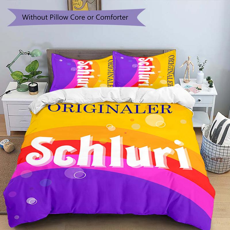 3-teiliges Bettwäsche-Set mit Spezi-Logo-Muster, Bettbezug-Set beinhaltet Bettbezug & Kissenbezüge, perfekte Ganzjahres-Schlafzimmerdekoration & Geschenk
