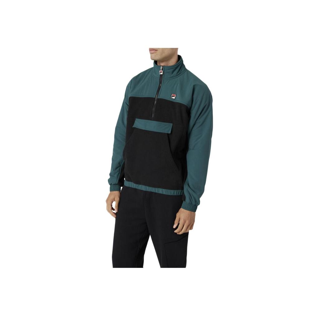 Fila Erick Half-Zip Color Block Ribbed Pullover Long Sleeve Shirt Men Shirts Blue Black F21MH041