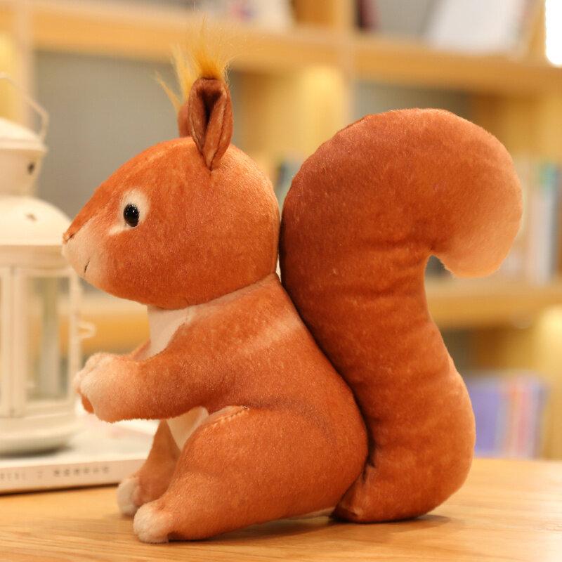 25cm Niedliche Eichhörnchen-Puppe Kawaii Plüschtier Simulation Stofftier Kissen Weihnachtsgeschenke für Kinder Feiertagsdekoration 25cm