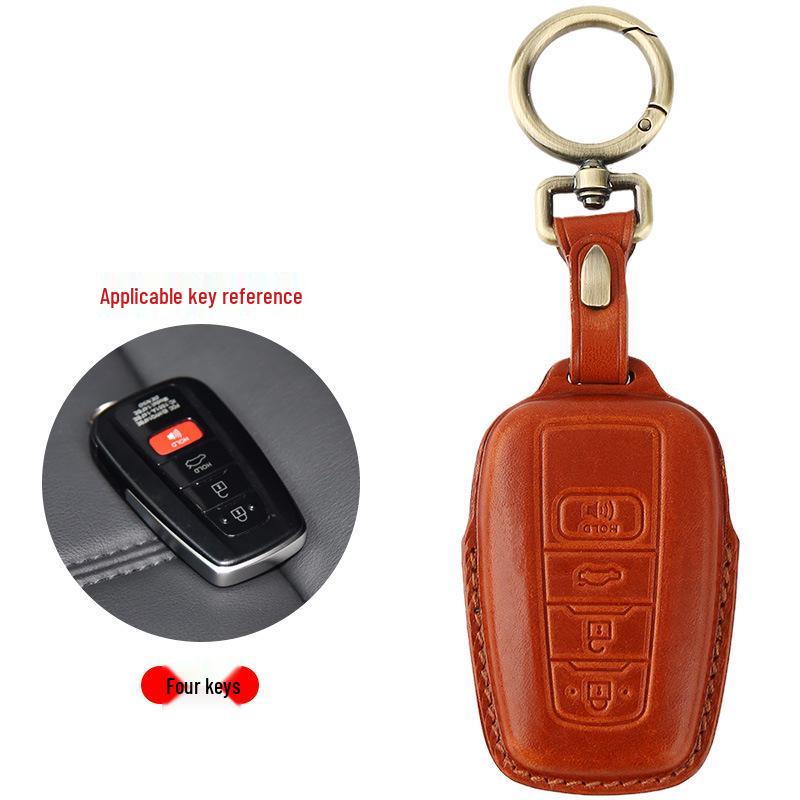 Genuine Leather Key Cover for Toyota Avalon Hybrid 2021