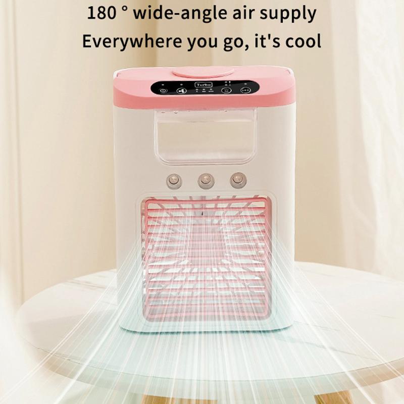 New Mini Portable Three Spray Household Humidifier Fan, USB Spray Fan, LED Night Light, Air Cooler, Desktop Air Cooler