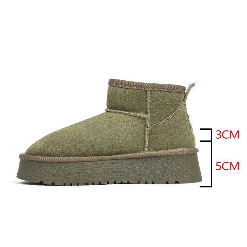 Sheepskin and fur integrated snow boots women's new rubber light foam non-slip lightweight versatile wool warm short boots