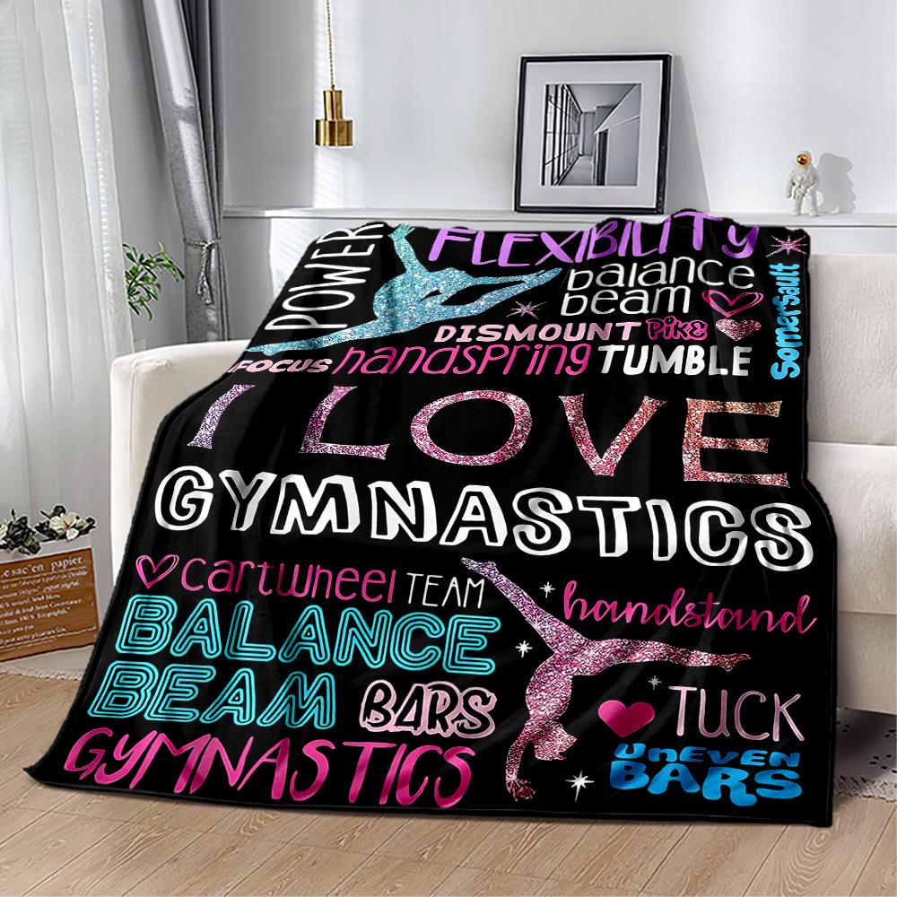 Gymnastics Dreams In Colors Blankets Are Suitable for Living Rooms, Bedrooms, Camping, and Other Places, Making Them an Ideal Choice for Gifts.