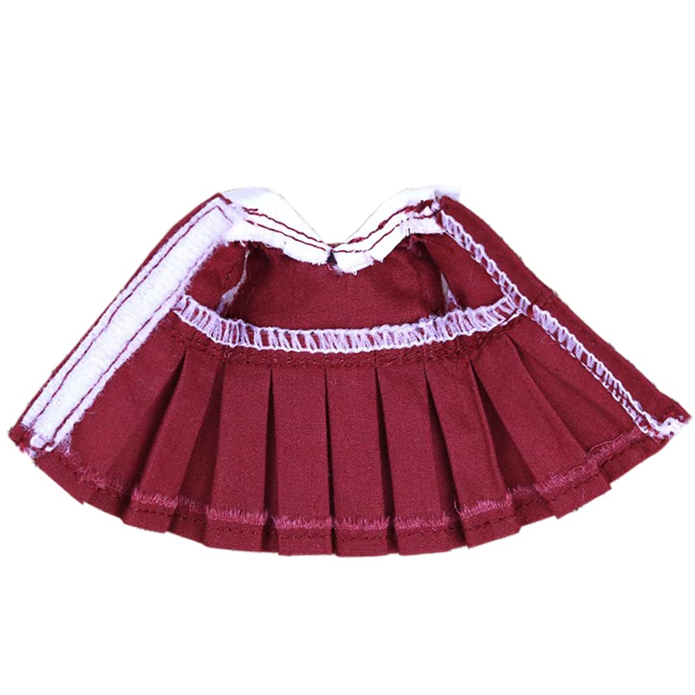 Obitsu 11 OB11 Size Outfit for Obitsu Doll 11cm School Honor Student Two Colors Body, Uniform, One-Piece Dress, Style, (Dark Red)