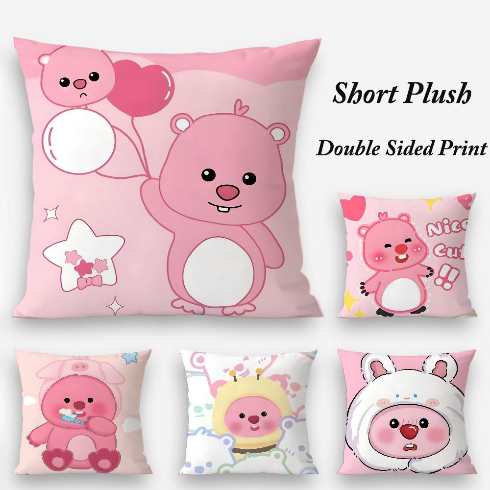 Custom Zanmang L-Loopy Throw Pillow Case Plush Fabric Soft Double Sided Print Home Sofa High Quality Cushion Cover Throw