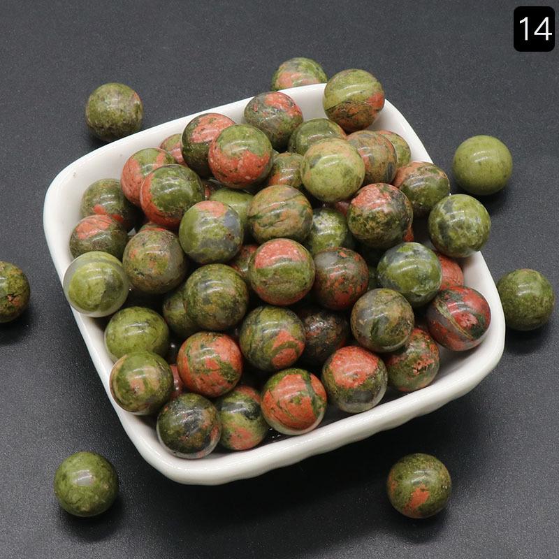 1189-12MM Natural Round Crystal Stone Bead, No Hole, Mini Small Ball for DIY Jewelry and Crafts