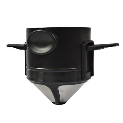 Foldable Portable Pour Over Coffee Dripper Reusable Double Layer Mesh Coffee Filter Black