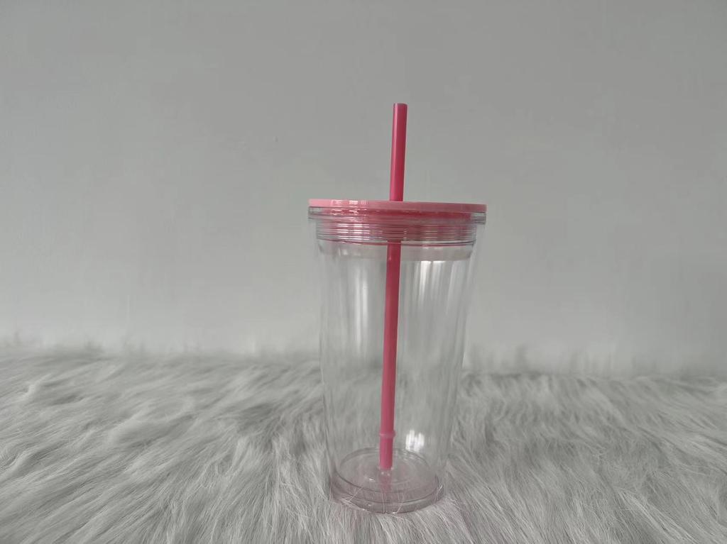 not predrilled 480ml 16oz clear plastic snow globe tumbler snow globe cup with straw and lid