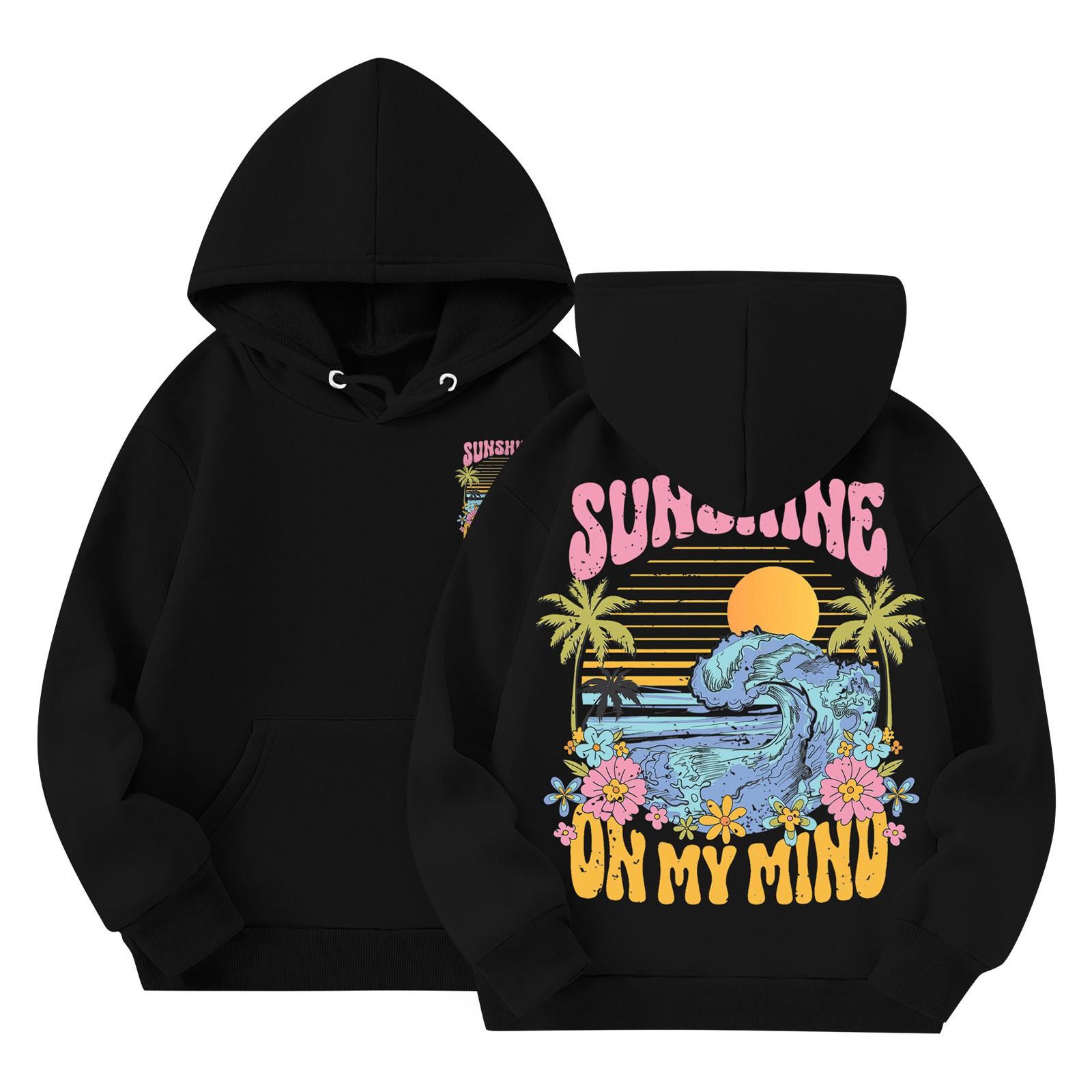 

Детские толстовки, свободная спортивная рубашка с капюшоном и принтом, модная спортивная рубашка 110 чёрный