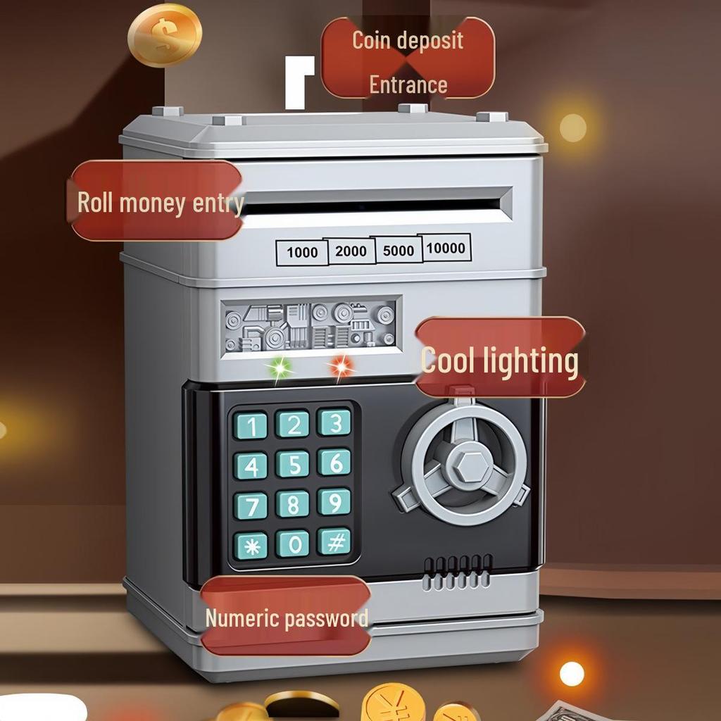 Creative Music ATM Password Money Safe - Large Capacity Savings Deposit Box