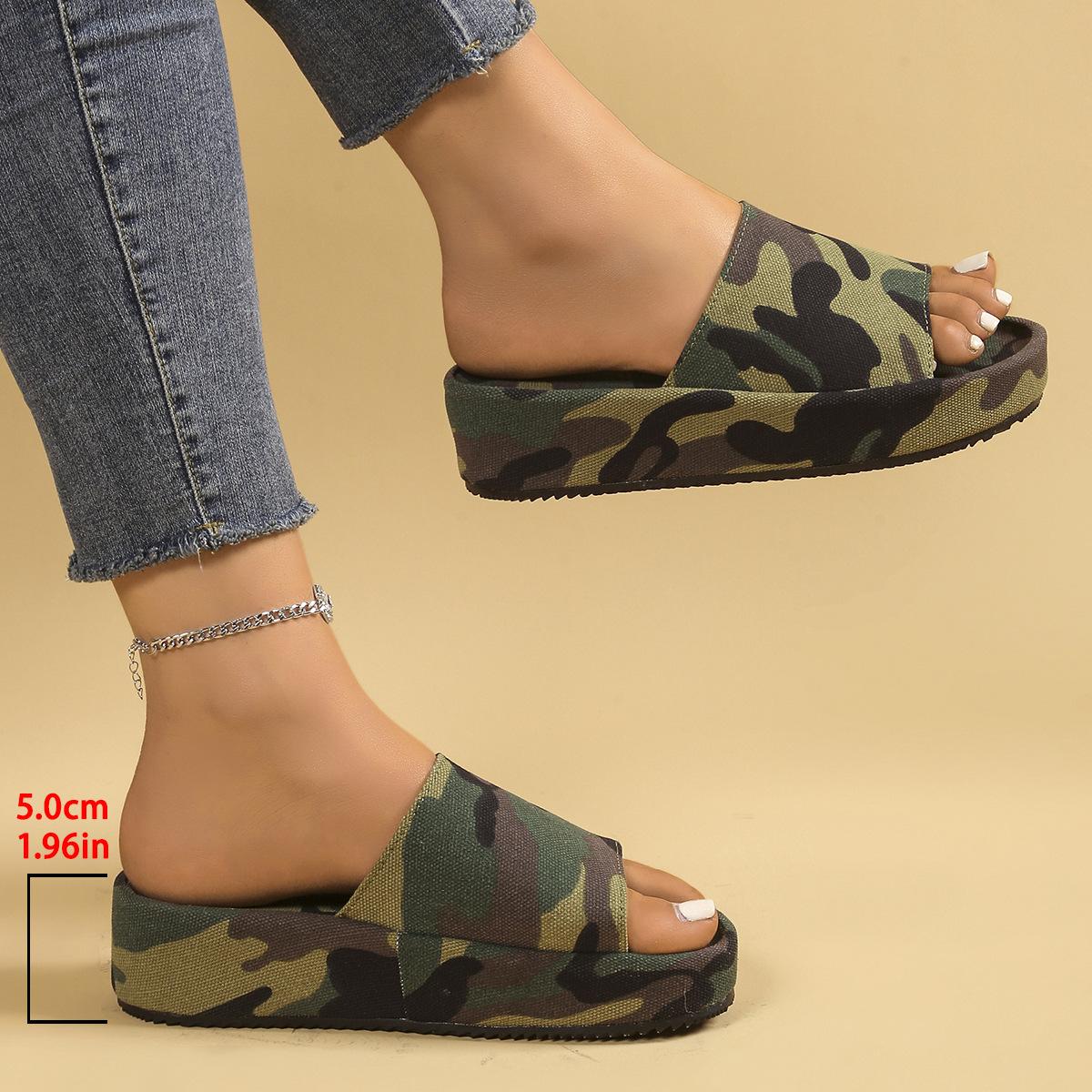 

Foreign trade large-size women s cool slippers 2025 summer new simple and versatile outer wear open-toed thick-soled wedge sandals women 36 армия зеленый