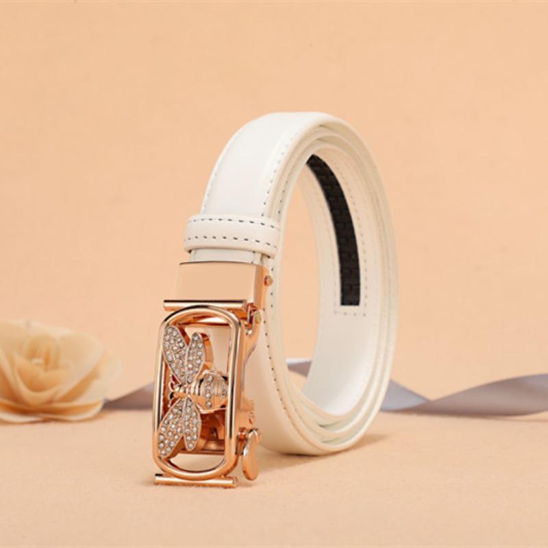 Casual Animal Type Diamond Embedded Women's Leather Belt Genuine Leather Versatile Waist Belt for Skirts and Pants Decorative