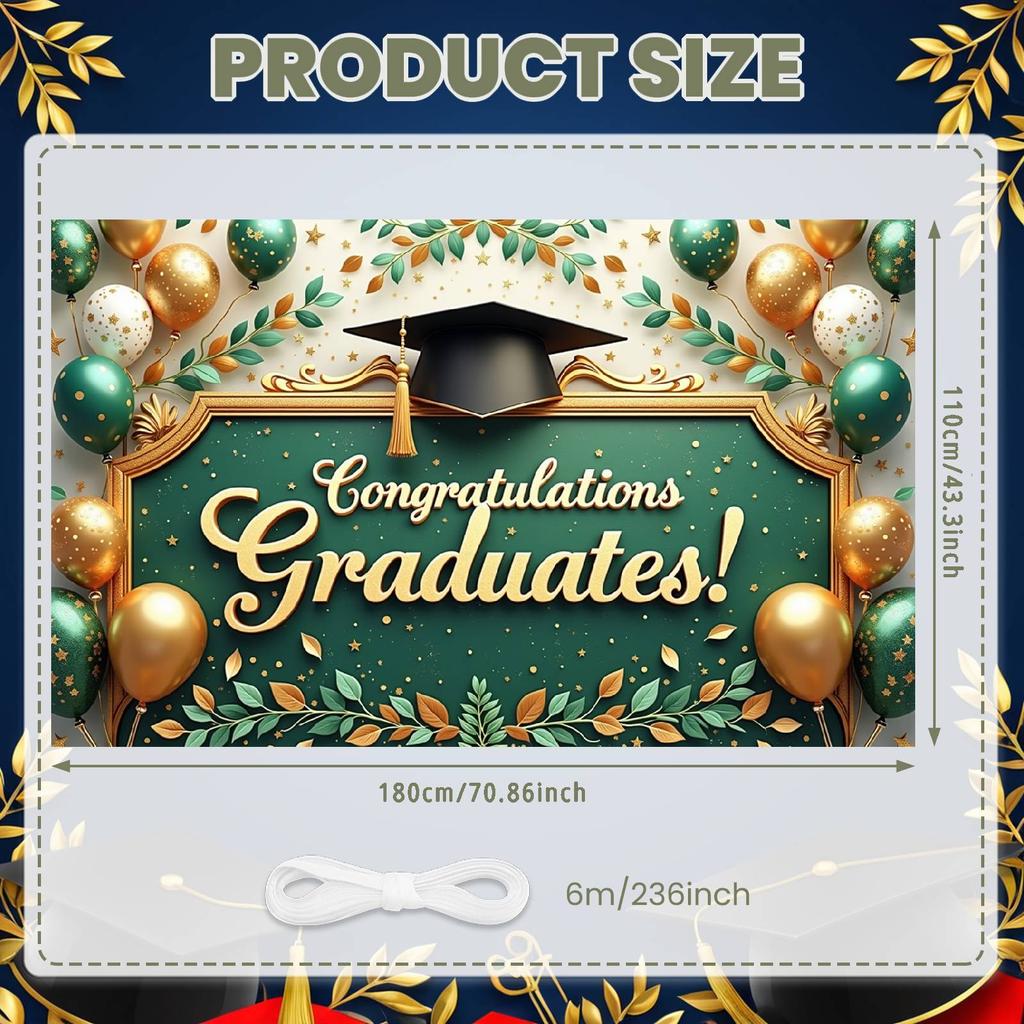 Grad Success Display Shiny Letters Congrats Display Congrats Grad Display Gold Theme Graduation Banner For Graduation Backdrop