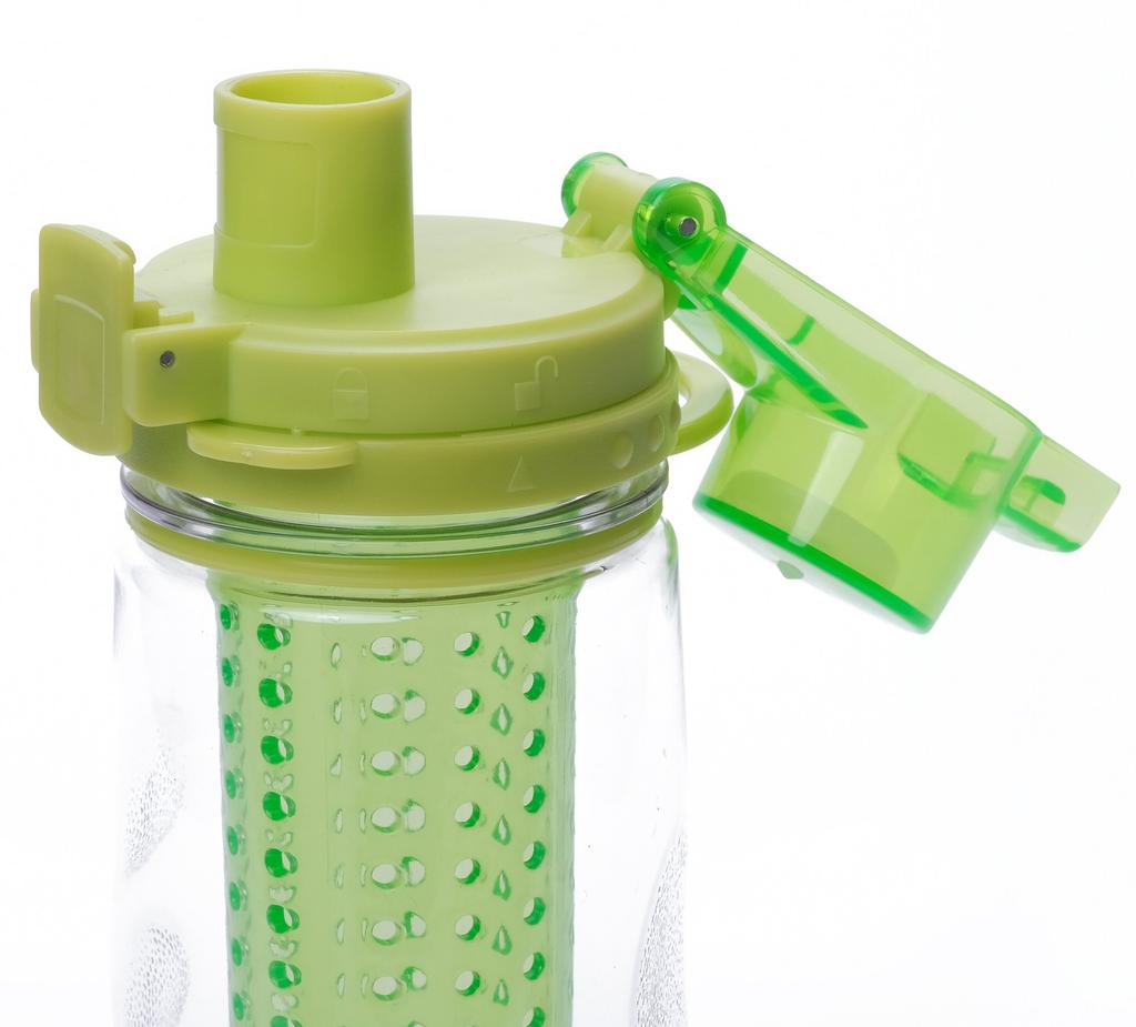 Infuse Fruit Infuser Water Bottle (Green), 750ml, BPA-Free, Includes Cooler Bag, Leak-Proof Lock, Perfect for Sports and Outdoor Activities, Detox