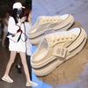 Baotou slippers for women wearing canvas shoes outside summer without heels Lazy half slippers