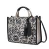 Navy Flower Embroidery Jacquard Tote Bag S Dcba4e654n2