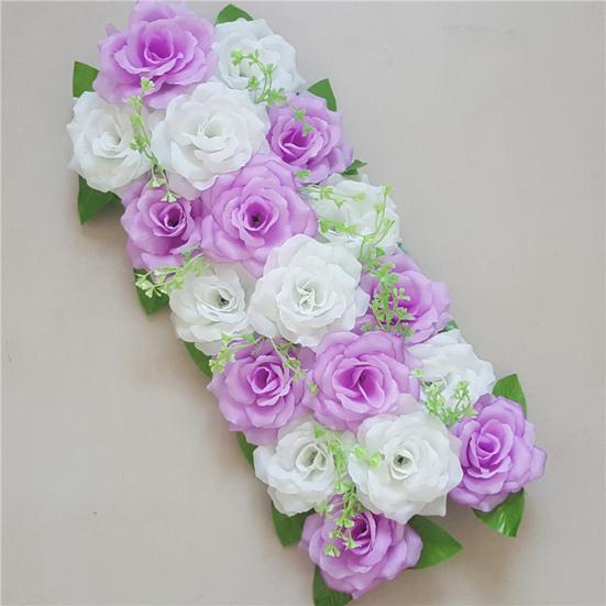 Fleur de Simulation Pas d'Arrosage Art Tissu DIY Mariage Décoration Rangée de Fleurs Roses Artificielles Décoration Maison