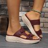 Plus Size Shoes for Women Summer Fashion 2026 Women Slip On Platform Wedges Comfortable 35-42 Peep Toe Non-slip Slippers