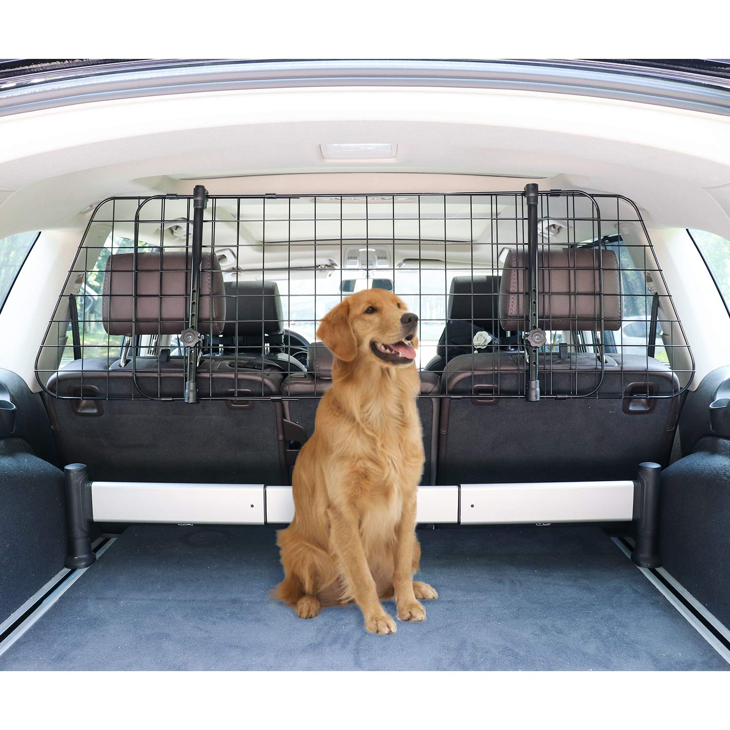

Amazon Basics Adjustable Dog Fence for 41cm Car, Black, чёрный
