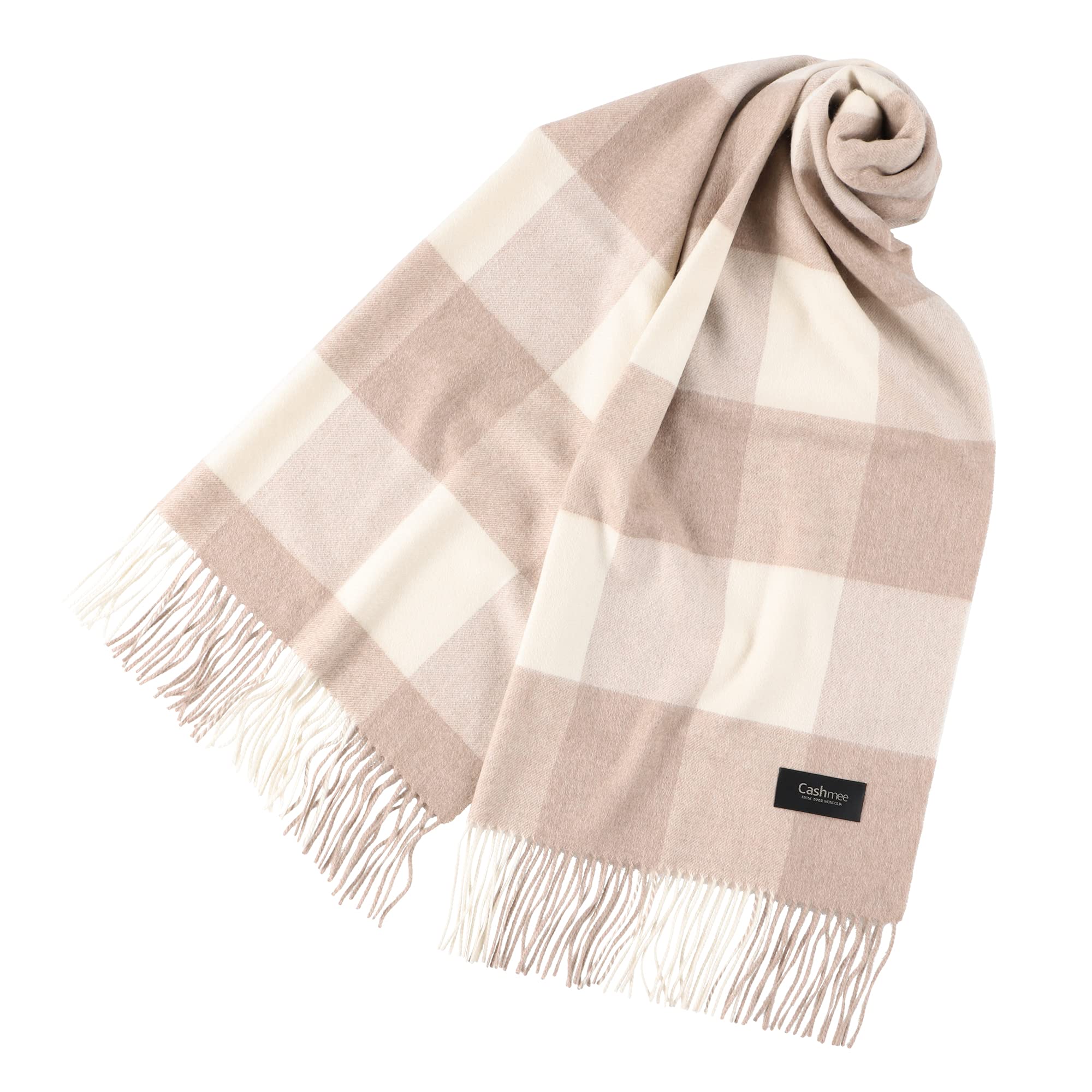 

CH70 Премиальный кашемировый шарф-палантин в клетку тартан, крупный клетчатый узор для мужчин и женщин CHECK [Cashmee] 100% nouvelle lune (БЛОК OW×BE (BC06))