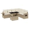 VidaXL Garden Lounge Set with Cushions 7 Pcs Beige Braided Resin 3267928