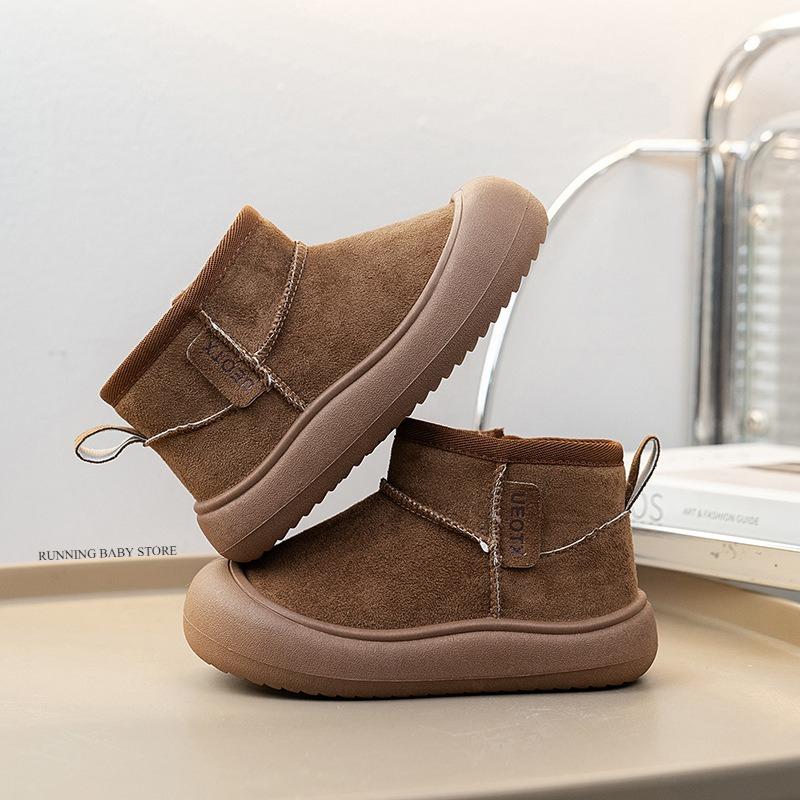 

Newest Winter Children Snow Suede Leather Boots Keep Warm Plush Teenage Boys Shoes Non-slip Fashion Baby Girls Boots I08305 26