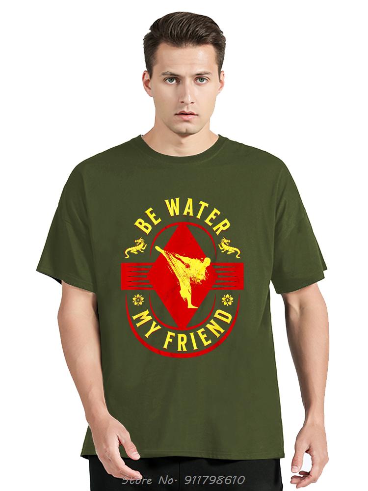 

Будь водой, мой друг - Футболка с высоким ударом ногой в боевых искусствах Эстетичная одежда Новинка в топах Хлопок Мужские футболки с коротким рукавом Футболка 4XL