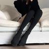 Herbst 2025 Strick Elastische Slip-On Stiefel mit klobigem Absatz für Damen in Übergröße