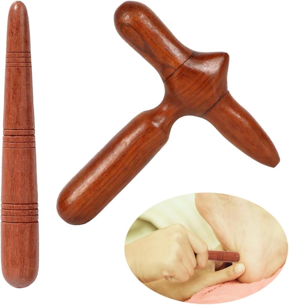 2-Piece Wooden Foot Massager Set – Self-Massage & Physiotherapy Tools Made in Thailand