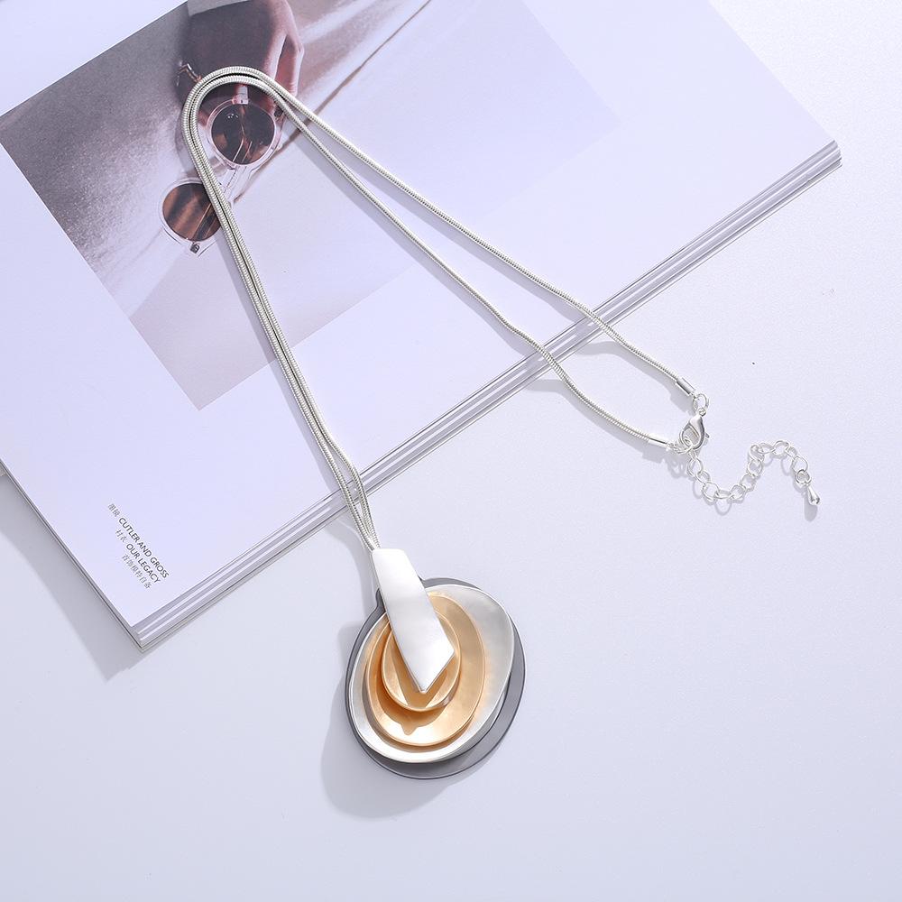 Metal Necklace Retro Simple Pendant Long Women S Sweater Chain Versatile