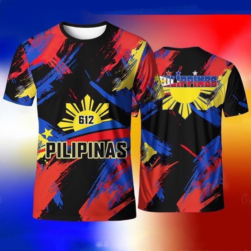Tricou Bărbați cu Imprimare 3D Steagul Philippines Sun Star Pilipinas Patriotic Respirabil Uscare Rapidă Casual Mânecă Scurtă Streetwear Topuri