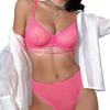 Hot-selling sexy temptation ultra-thin transparent lace underwear women's big breasts show small anti-sagging top support bra