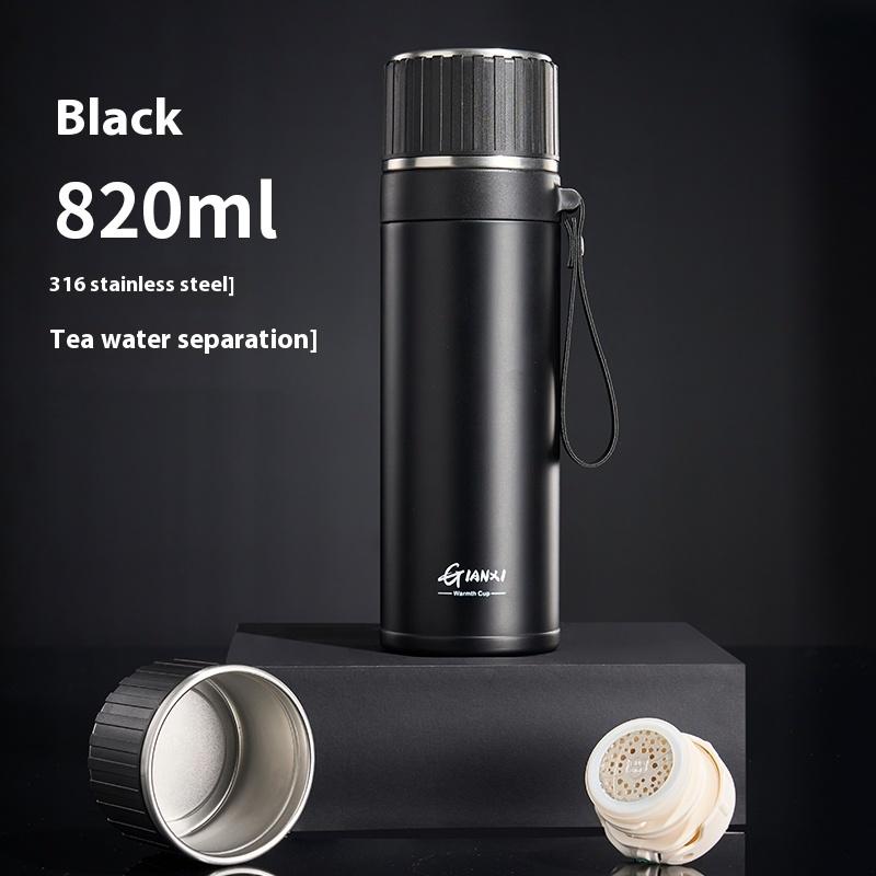 

GIANXI Stainless Steel Thermos Bottle Minimalist style Portable Thermal Cold insulation Water Bottle high capacity Vacuum Flasks 820ml чёрный