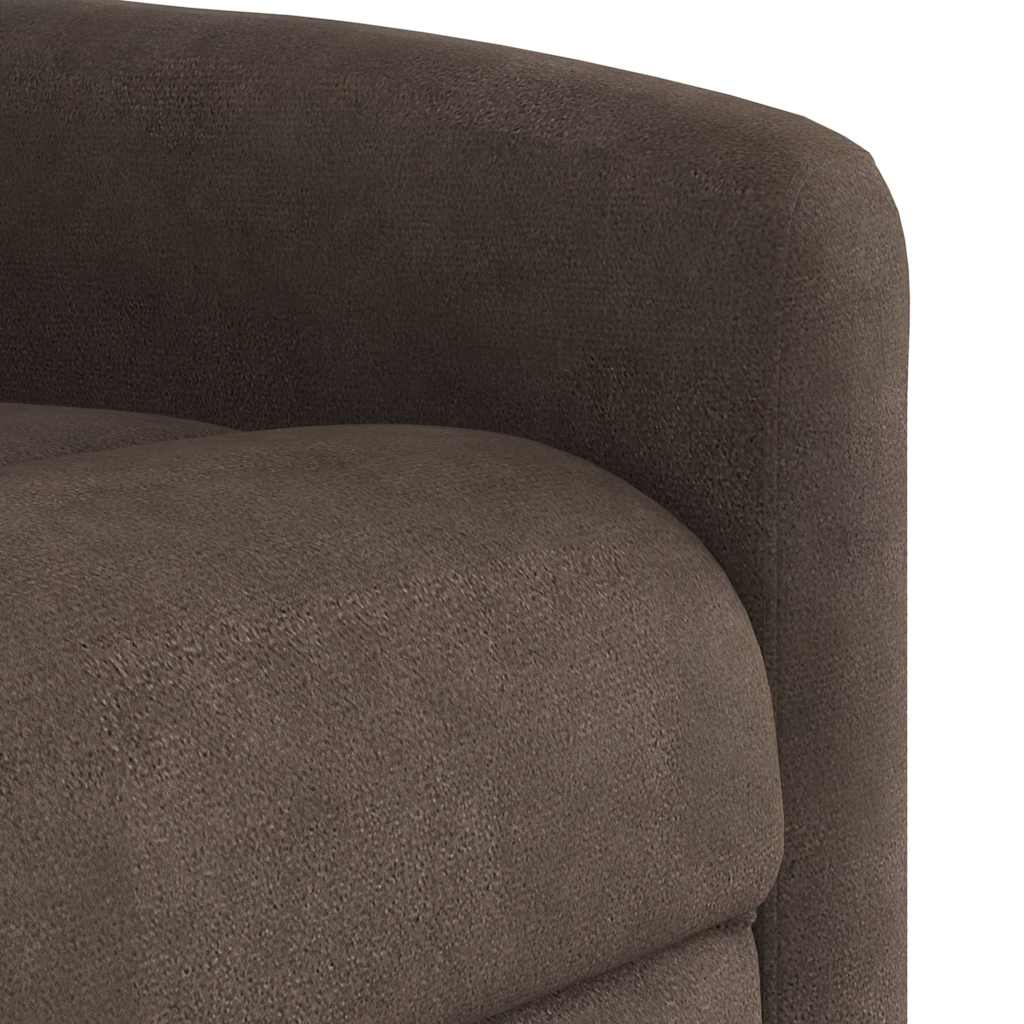 Recliner Chair with Lift Assistance Electric Brown Microfiber Fabric
