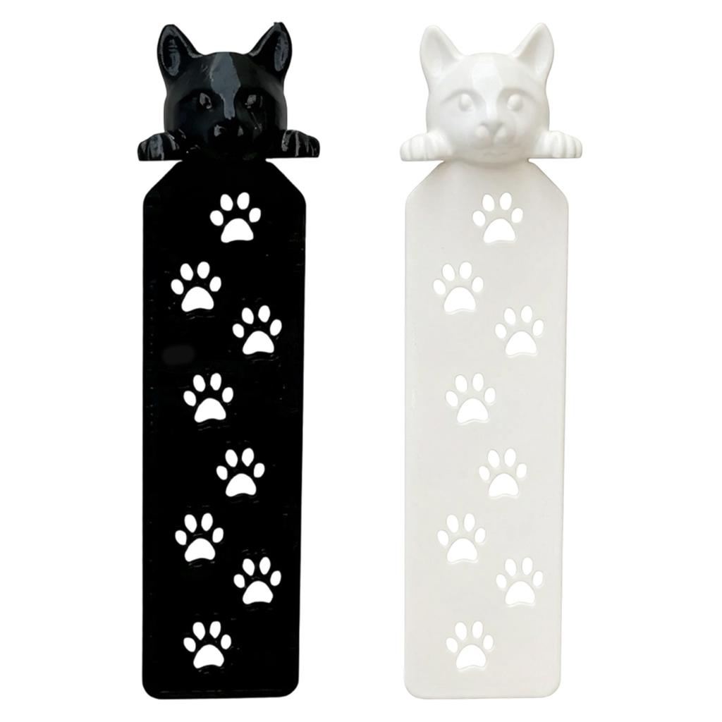 2Pcs Kitten Themed Plastic Bookmarks Textbook Novel Page Holder For Books Notebooks Diaries Journal Planner Documents