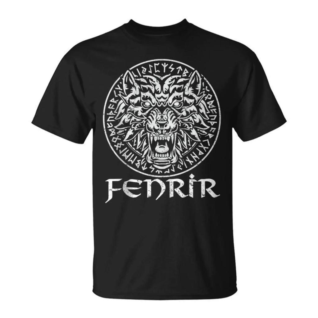 Fenrir Wolf Viking Norse Mythology Nordic Myth Animal Runes T Shirt Monsterry De Vintage Homme Designer Clothes Unisex
