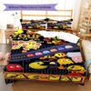 Pac-Man Custom Name Pattern Bedding,Quilt Set Quilt Cover Pillowcase Home Birthday Gift(1 * Duvet Cover + 2 * Pillowcase, Without Core)