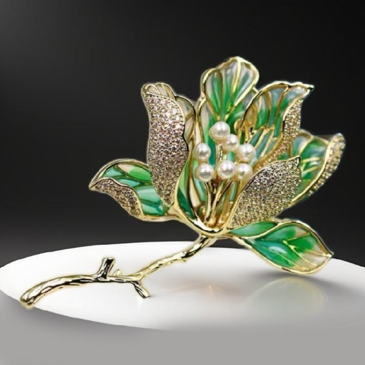 2pcs Elegant Hibiscus Flower Brooches for Women Fashion Alloy Lapel Pin Accessory Suitable for Business and Casual