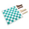Chess Set Imitation Wood Plastics Glossy Lightweight Chess Pieces with PU Chessboard for Beginners