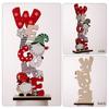 1PC Wood Adorn Decorations Dwarf Elderly English Ornaments Prints Festival Christmas Gift Desktop