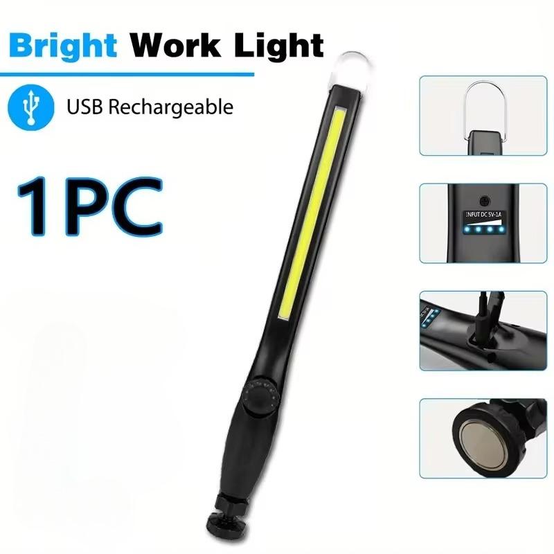 

Magnetic LED Mechanic Work Light USB Rechargeable 360° Swivel Flashlight for Car Repair Auto Garage Use Emergency Lamp чёрный