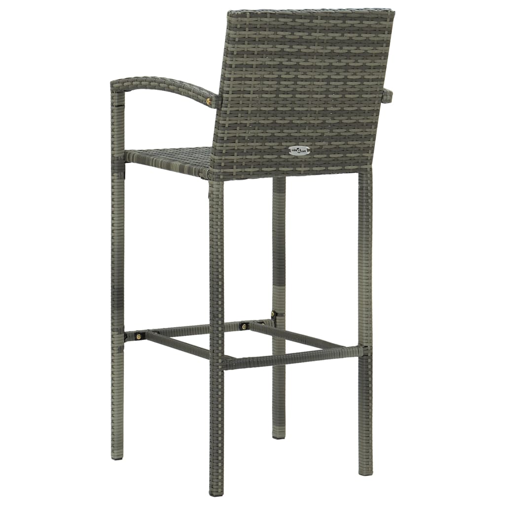 Vidaxl 5-Cz. Zestaw Mebli Barowych Z Podłokietnikami, Rattan Pe, Szary
