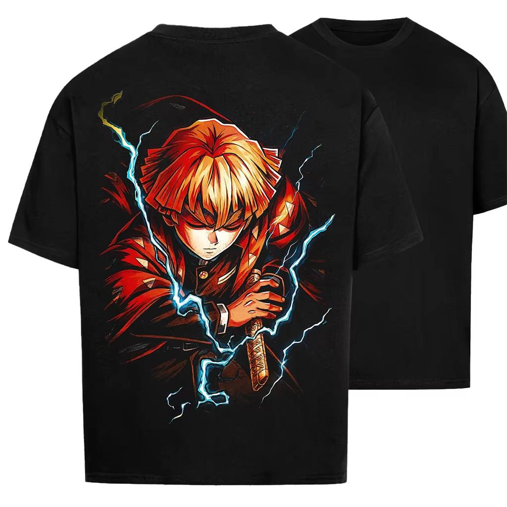 Ghostblade Anime Printed SpringSummer New Mens Casual Fashion Hip Hop Y2K Unisex Tshirt S