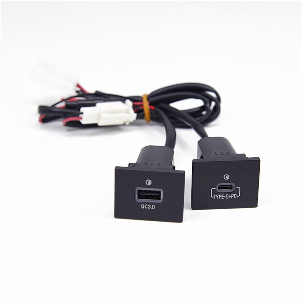 PD Type C QC3.0 USB Port Fast Charger Socket Panel Mount Kit for Ford Focus MK2