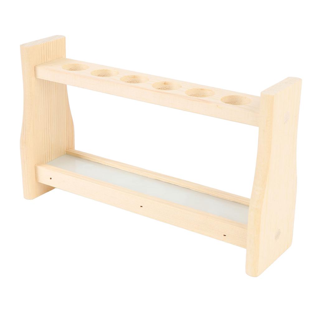 Suport din lemn pentru eprubete 6 orificii Suport pentru eprubete din sticlă pentru plante, experimente științifice, decorațiune Ha