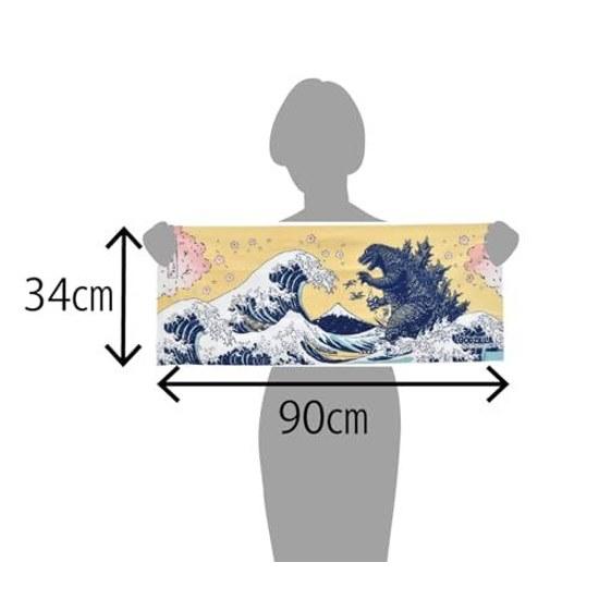 Focart Godzilla Ukiyo-e Fuji Towel Sakura Made Japan 100 Cotton Length 90 Width 34 cm