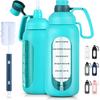 Aqulea Glass Water Bottles 64 Oz - Big Water Bottle with Straw – BPA and Lead-Free Pregnancy Water Bottle Tracker, Leakproof Gym Water Bottle With