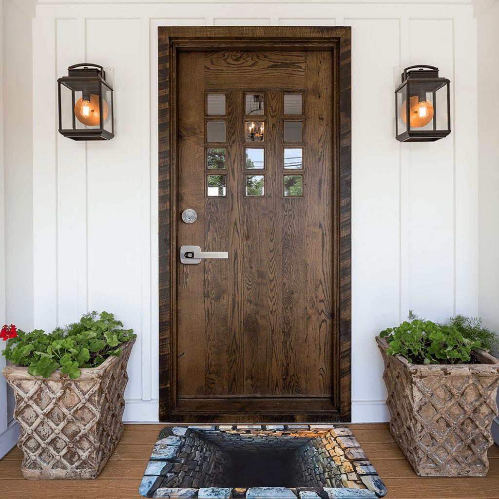 3D Visual Illusion Deep Pit Trap Front Floor Door Entrance Mat Indoor  Kitchen Bath Doormat Bedroom Carpet Rug