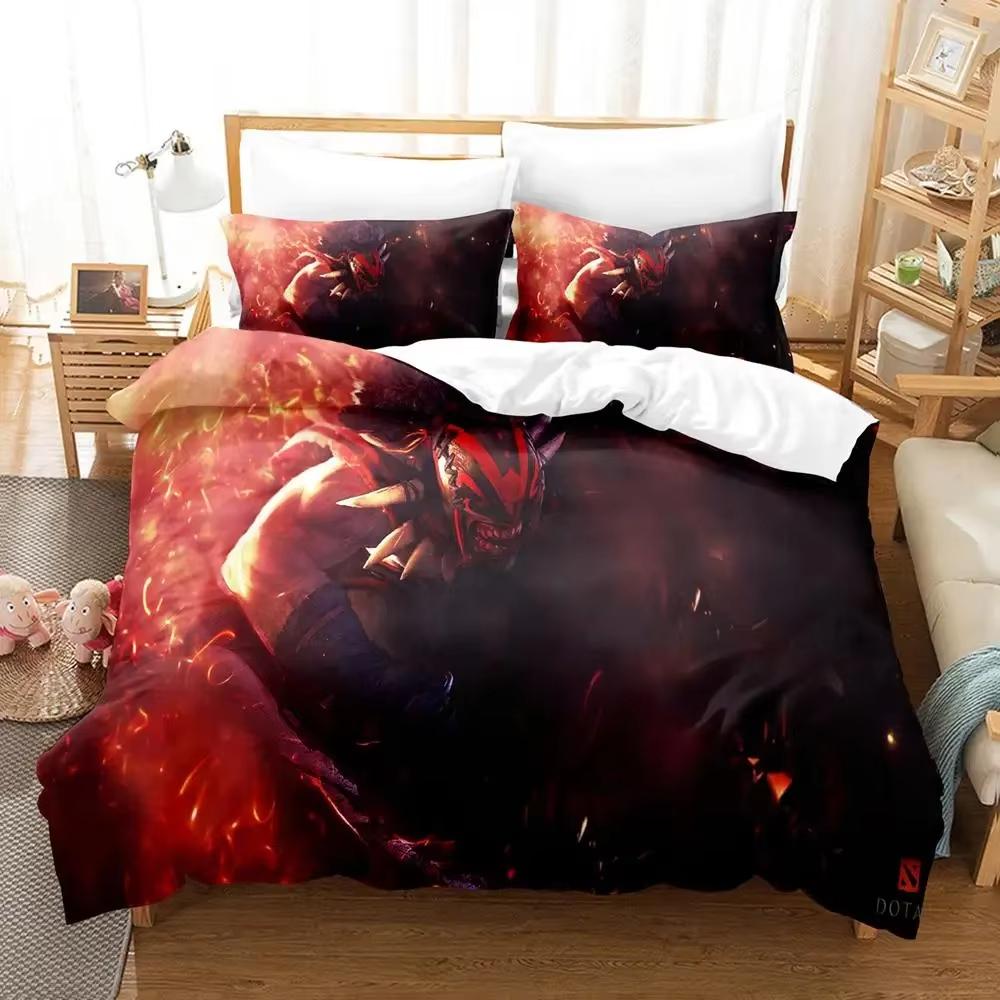 3D Tisk Hra Dota 2 Ložní Set Jednolůžko Dvoulůžko Queen King Size Povlak na přikrývku Anime Ložní prádlo pro Dospělé Povlak na přikrývku Povlak na polštář